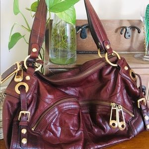B. Makowsky Brown Leather Satchel Handbag